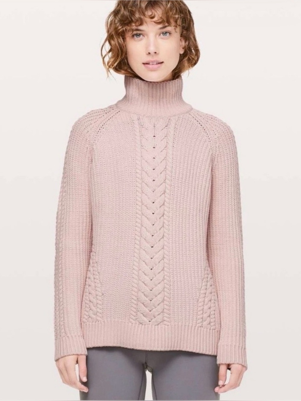 Lululemon athletica Bring the Cozy Cable Knit Turtleneck Sweater Size XL